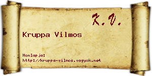 Kruppa Vilmos névjegykártya