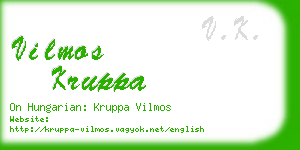 vilmos kruppa business card